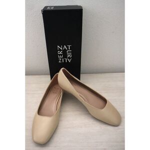 Naturalizer J3307L1200 Women Sz 6M Coastal Tan Chelsea Leather Ballet Flats